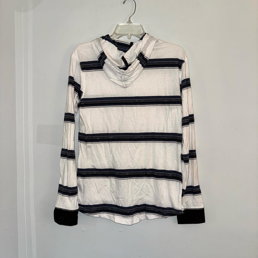 Ocean Current Men's White and Black Striped Hoodie Shirt M - Picture 3 of 5